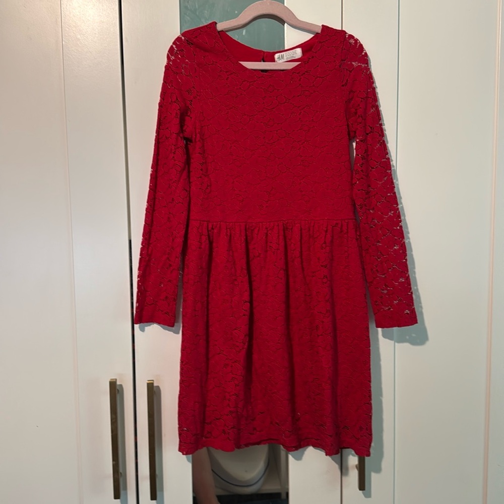 Red laced H&M dress size 8-10